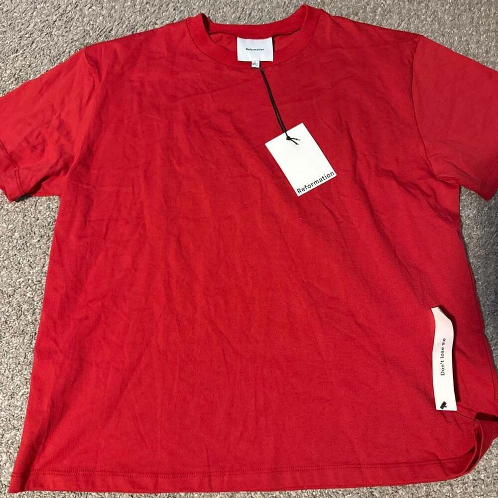 Reformation Rowan Oversized Tee Size S Sundried Tomato